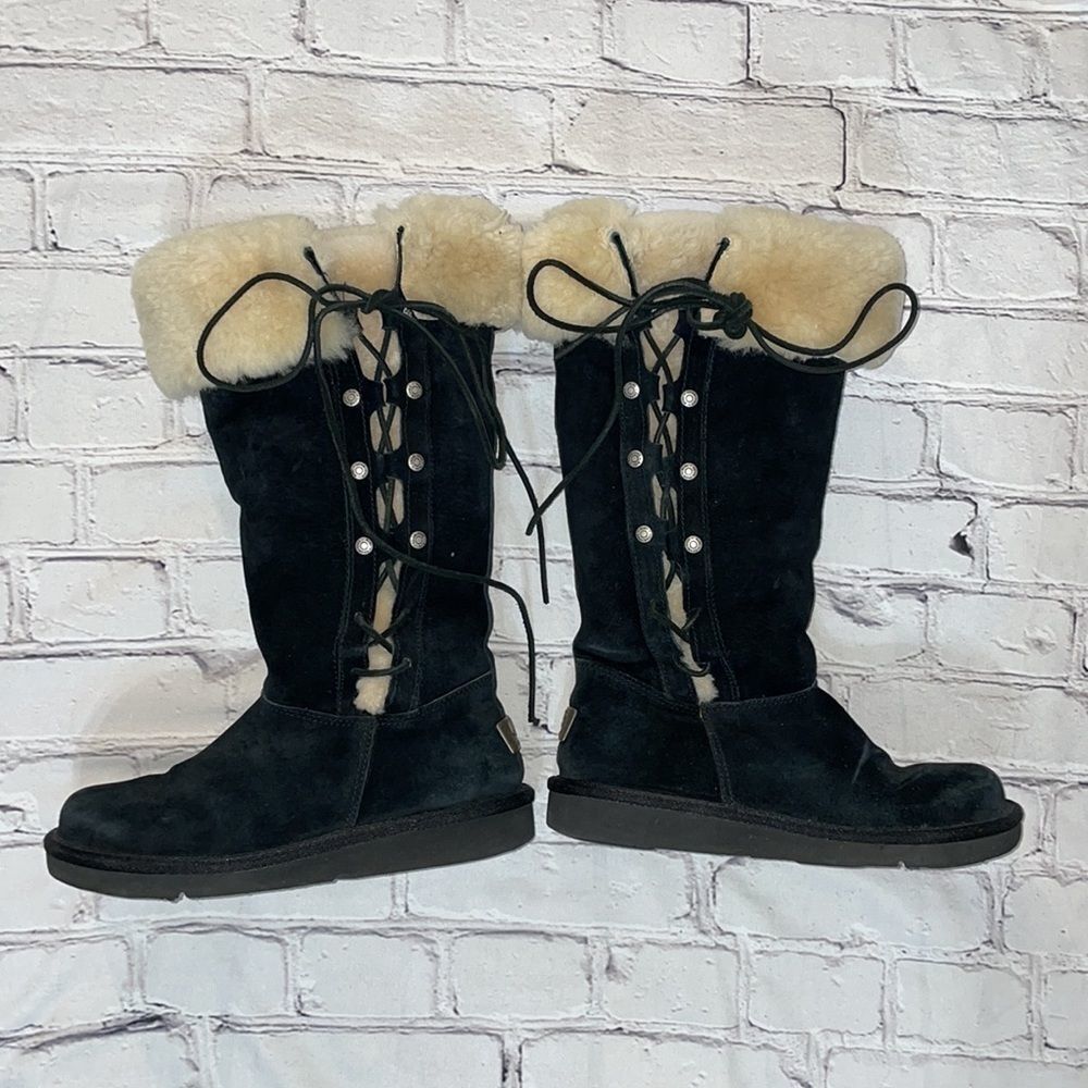 Black UGG 'Upside' Tall Australia Boots - 5 - Picture 2 of 9
